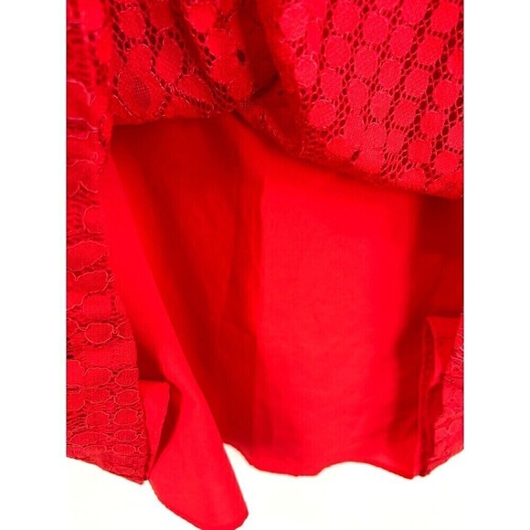 Laundry by Shelli Segal Womens Size M Red Lace Shift Dress Cocktail Evening E4 - Picture 9 of 11